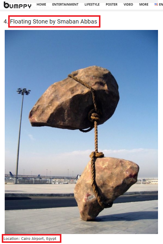 بمپی کے ویب سائٹ پر حضرت محمدﷺ سے منسوب پتھر