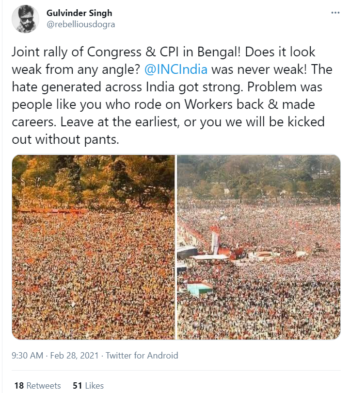 Screen shot of Viral post 