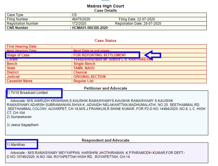 மாரிதாஸ் வழக்கு குறித்த அறிக்கை