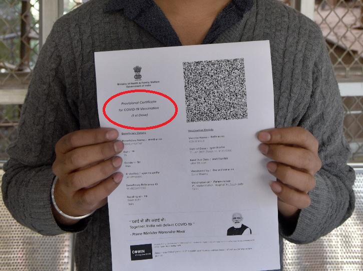 (PM modi ADVT on vaccination certificate)