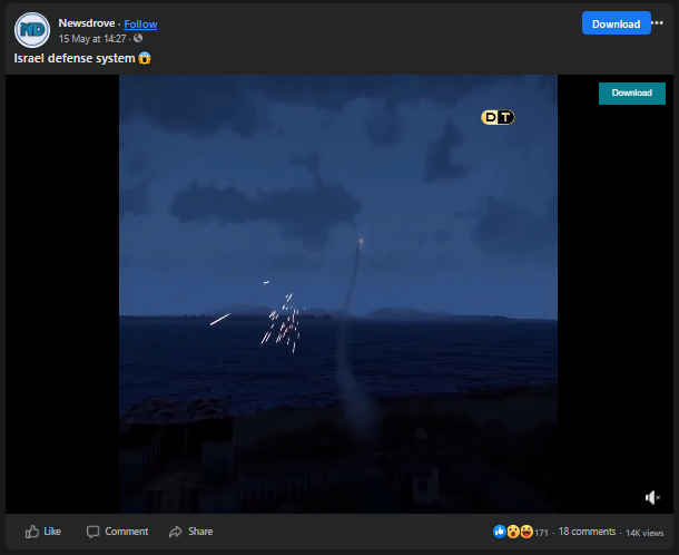 Video Game Visuals Passed Off as Israel Air Defense System