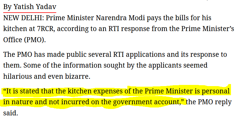 PM Modi Meal cost is 100 crore