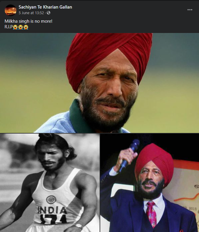 Milkha Singh death reports is a hoax