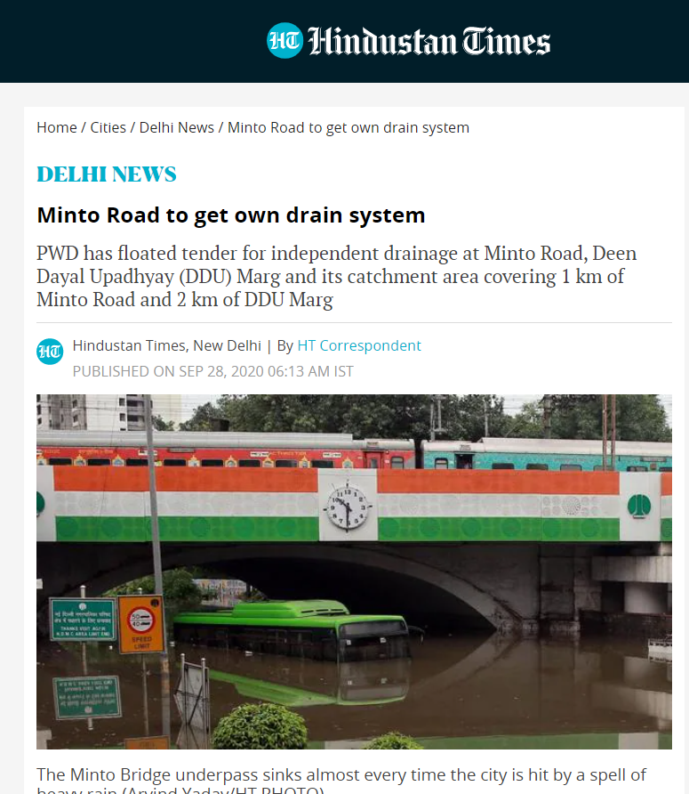 मिंटो ब्रिज अंडरपास में जलभराव की वायरल तस्वीर 