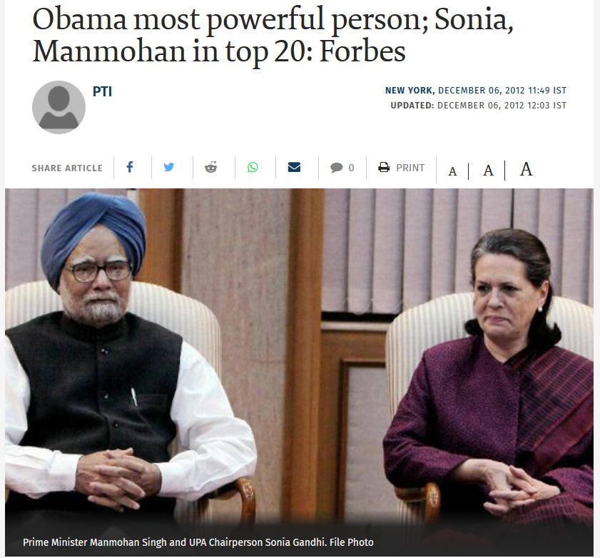 USA Made list of Honest People, Manmohan Singh is on Top 