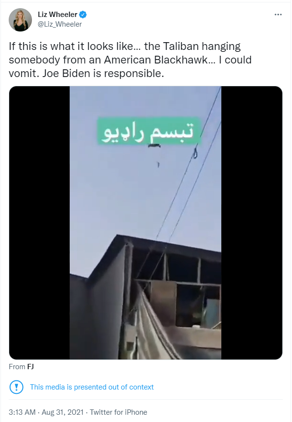 Dead Body Dangling From A Helicopter