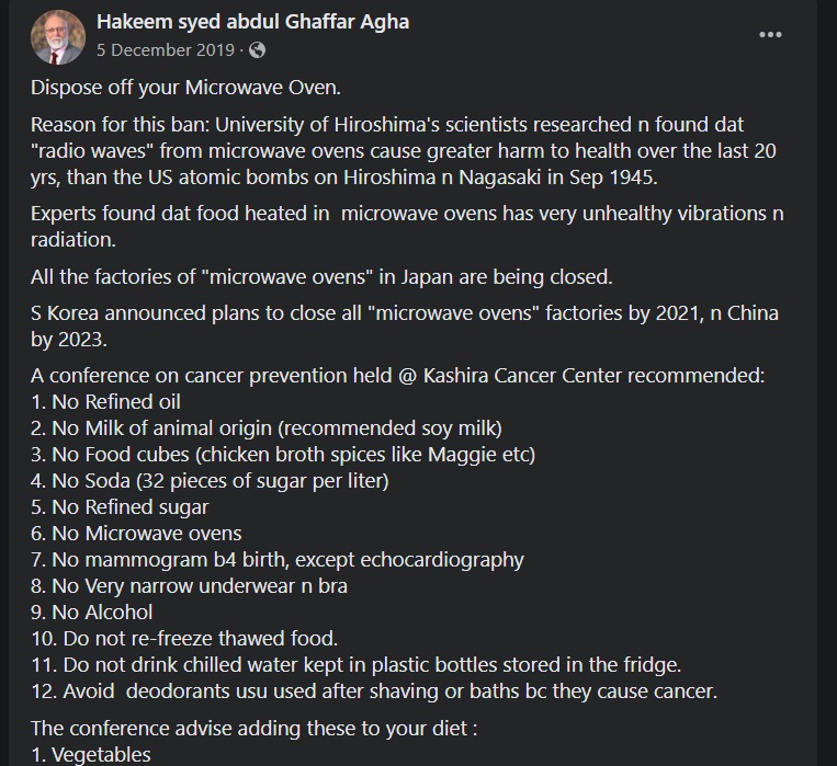 FB post 1 on on Microwaves story