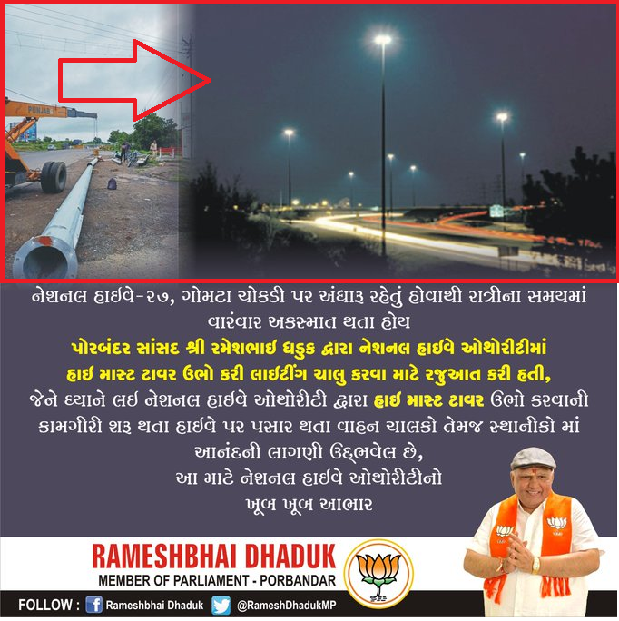 ભાજપા નેતા સાંસદ રમેશ ધડુક 