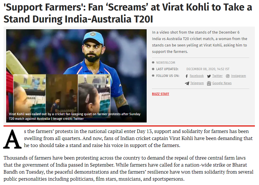 T20 World Cup ਚ ਲੱਗੇ ਕਿਸਾਨਾਂ ਦੇ ਹੱਕ ਵਿੱਚ ਨਾਅਰੇ