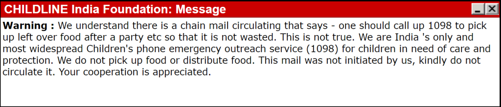 ચાઈલ્ડલાઈન ઈન્ડિયા ફાઉન્ડેશન