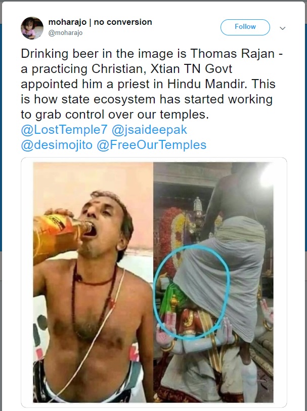 TN priest drinking beer