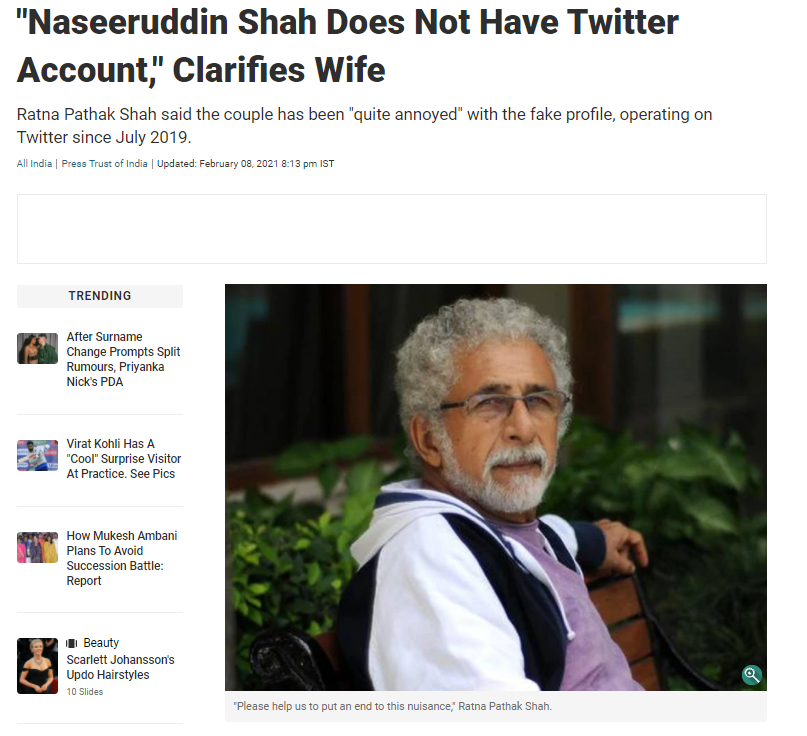 Naseeruddin Shah ਨੇ Kangana Ranaut ਨੂੰ ਲੈ ਕੇ ਕੀਤਾ ਇਹ ਟਵੀਟ