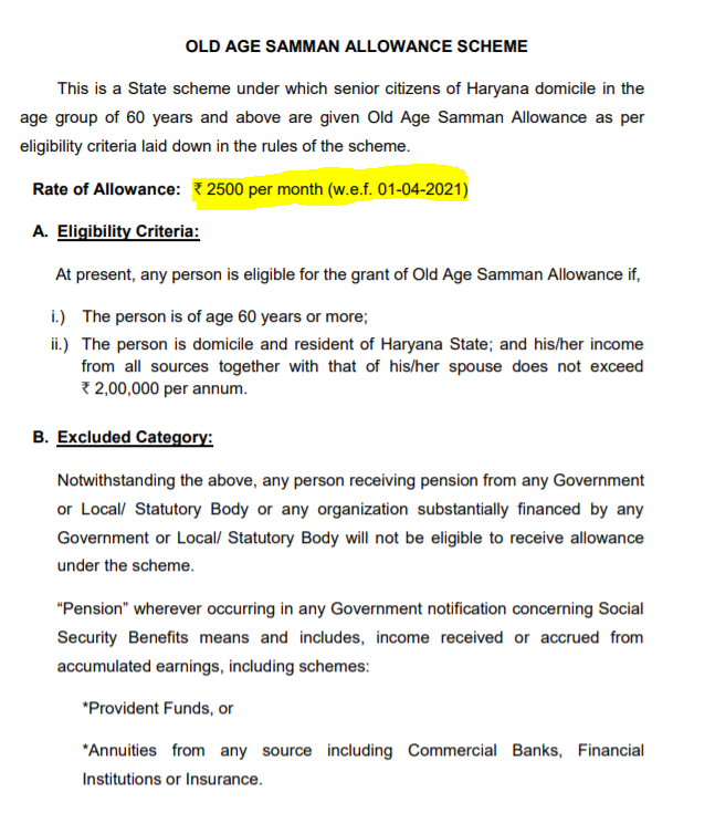 Haryana ਸਰਕਾਰ ਨੇ ਬੁਢਾਪਾ ਪੈਨਸ਼ਨ ਵਿੱਚ ਕੀਤਾ ਵਾਧਾ