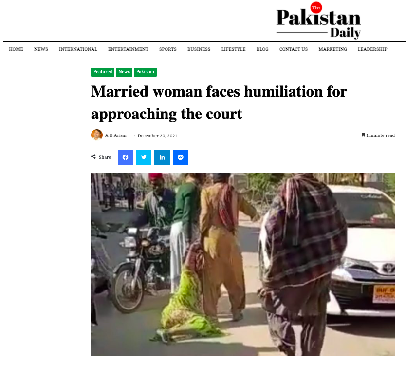 Pakistan Daily report on Hindu woman being abducted