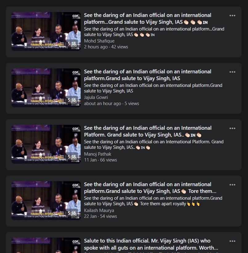 FB posts claiming to show Vijay Singh IAS