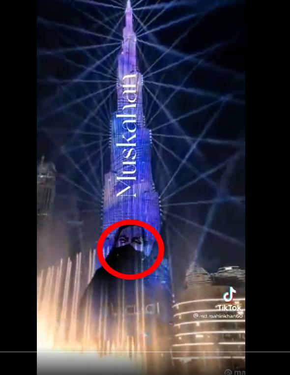 বুর্জ খলিফায় মুসকানের ছবি প্রদর্শিত  image 5