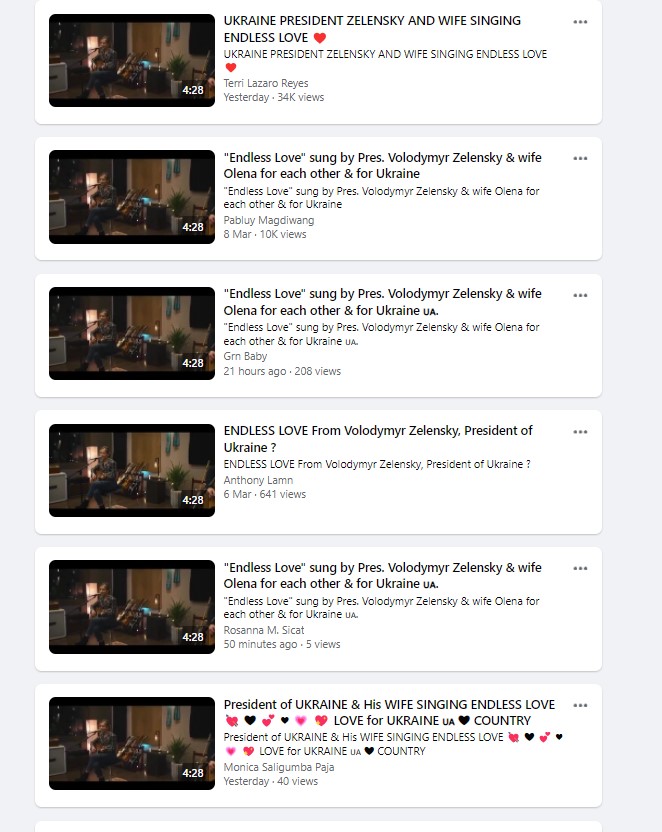 Viral video claiming to show Ukrainian President and his wife singing. 