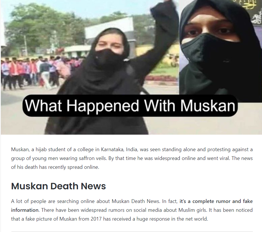 কর্ণাটকের হিজাব গার্ল মুসকান খানের মৃত্যু ঘটেছে image 5