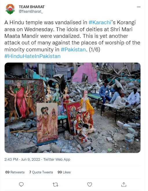 Old Images Linked To Recent Vandalism Of Karachi Hindu Temple