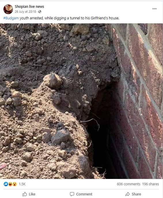 Budgam Youth Arrested For Digging Tunnel To Girlfriend’s House?