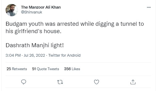 Budgam Youth Arrested For Digging Tunnel To Girlfriend’s House?