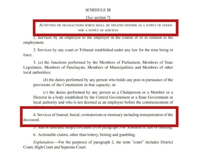 કેન્દ્ર સરકારે અંતિમ સંસ્કારની સેવાઓ પર 18% GST લાદ્યો હોવાના દાવા સાથે ન્યુઝ પોસ્ટ વાયરલ 
