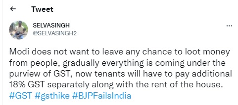 Claim that 18% GST on house rent is misleading