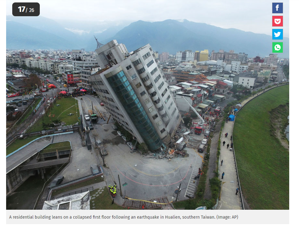 ਵਾਇਰਲ ਹੋ ਰਹੀ ਤਸਵੀਰ ਤਾਈਵਾਨ 'ਚ ਹਾਲ ਹੀ ਵਿੱਚ ਆਏ ਭੂਚਾਲ ਦੀ ਹੈ