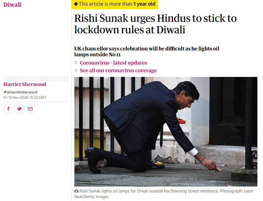  ਰਿਸ਼ੀ ਸੁਨਕ ਨੇ ਹਾਲ ਹੀ ਵਿੱਚ ਮਨਾਈ ਦੀਵਾਲੀ