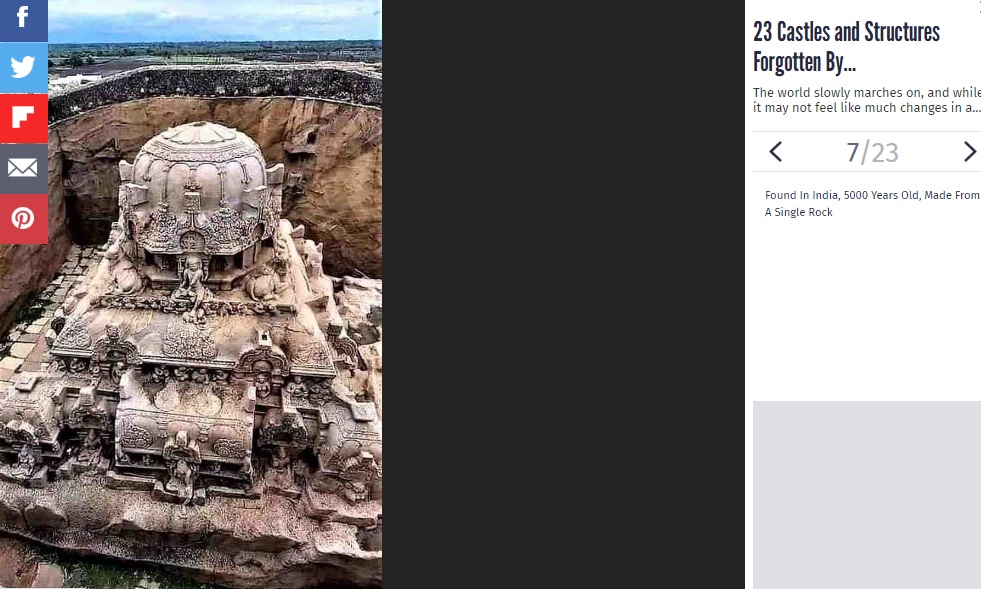The viral image was found to be of Vettuvan Koil, a Tamil Nadu temple carved out of a single rock, and it is said to be around 1,300 years old.
