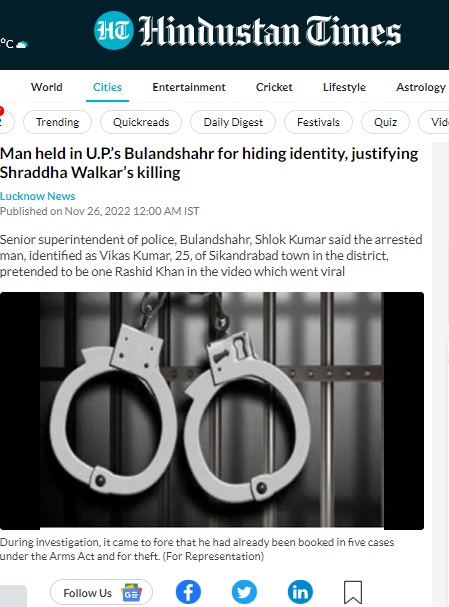 A man justifying the gruesome murder of Shraddha Walkar in a viral interview was actually Vikas Kumar posing as Rashid Khan.