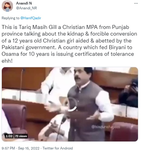 The viral video of ‘Pakistani Hindu MP begging for mercy’ in their national assembly was found to be of Christian legislator’s outburst against forced religious conversions.