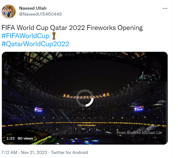 ਵੀਡੀਓ ਫੀਫਾ ਵਰਲਡ ਕੱਪ ਦੇ ਆਗਾਜ਼ ਦੀ ਹੈ