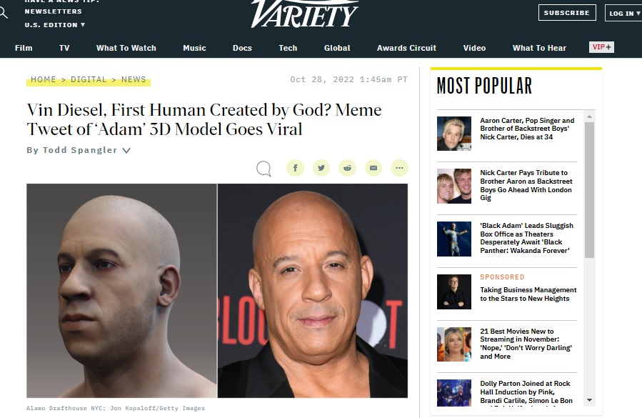 Viral image of “3D model of Adam rendered by Princeton University”, which resembles Vin Diesel, is just part of a meme trend that created similar models of celebrities.