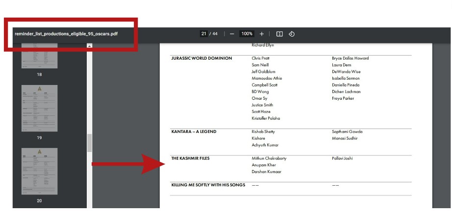 विवेक अग्निहोत्रीची काश्मीर फाईल्स ऑस्करसाठी ‘शॉर्टलिस्ट’ आणि ‘नामांकित’
