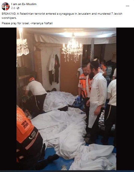 We could thus conclude that a two-year-old photograph from the stampede in Israel’s Mount Meron during a Jewish festival is being falsely linked to the recent shooting attack in Jerusalem.  