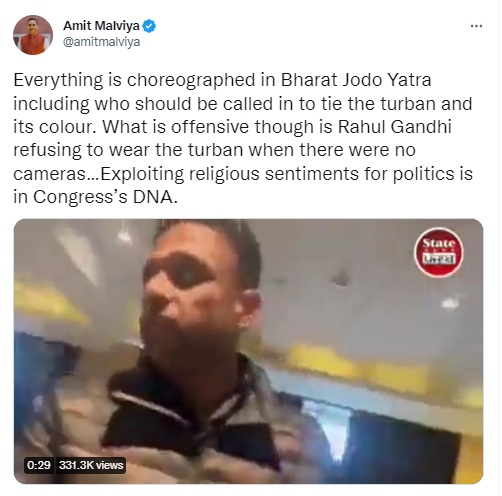 Rahul Gandhi Did Not Refuse To Wear Turban Unless Cameras Were Present, Viral Claim Is False