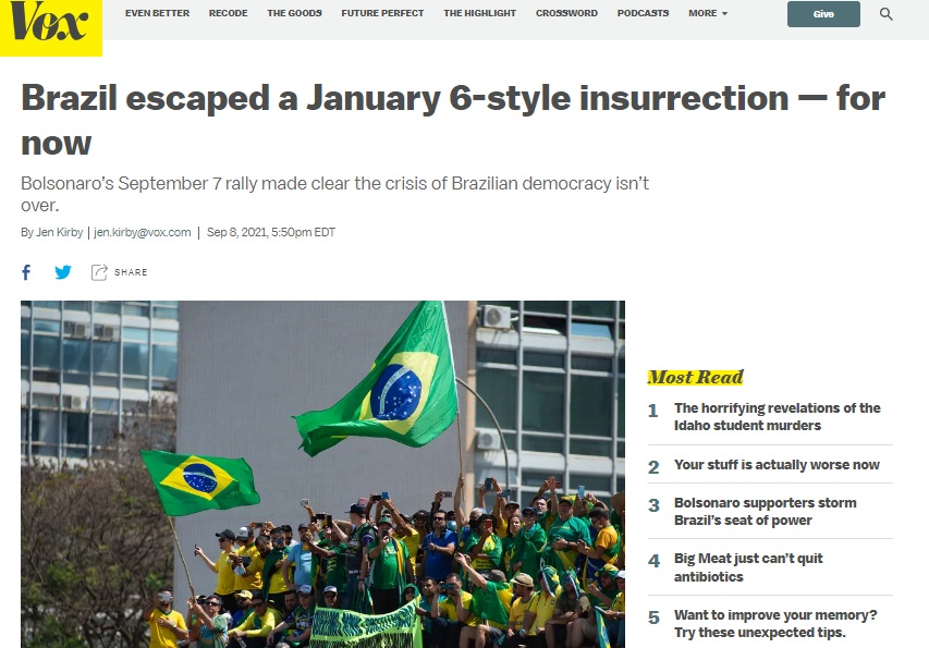 A photo of a Jair Bolsonaro supporter from a September 7, 2021 rally is being falsely claimed to be from the January 8, 2023 Brazil riots.