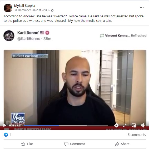 Andrew Tate Released