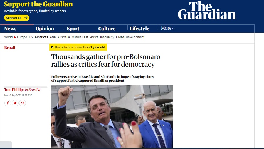 A photo of a Jair Bolsonaro supporter from a September 7, 2021 rally is being falsely claimed to be from the January 8, 2023 Brazil riots.