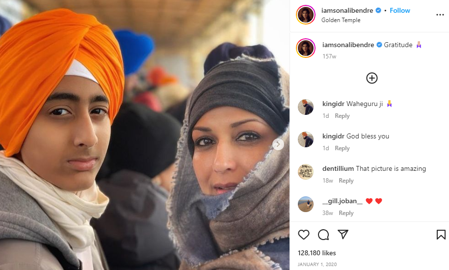 Sonali Bendre ਆਪਣੇ ਪਰਿਵਾਰ ਸਮੇਤ ਹਾਲ ਹੀ ਵਿੱਚ ਸ੍ਰੀ ਦਰਬਾਰ ਸਾਹਿਬ ਹੋਏ ਨਤਮਸਤਕ