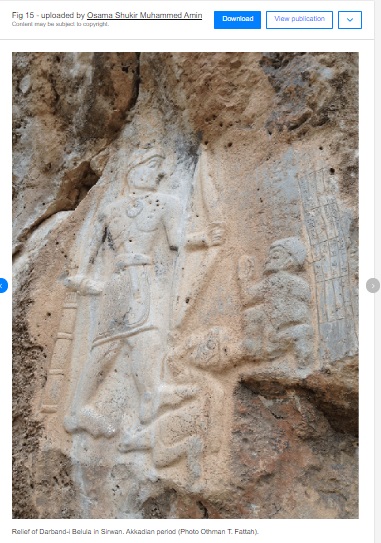 Rock engraving of a local warrior or ruler in Iraq, dating to around 2000 BC, falsely claimed to be of Lord Ram and Hanuman.