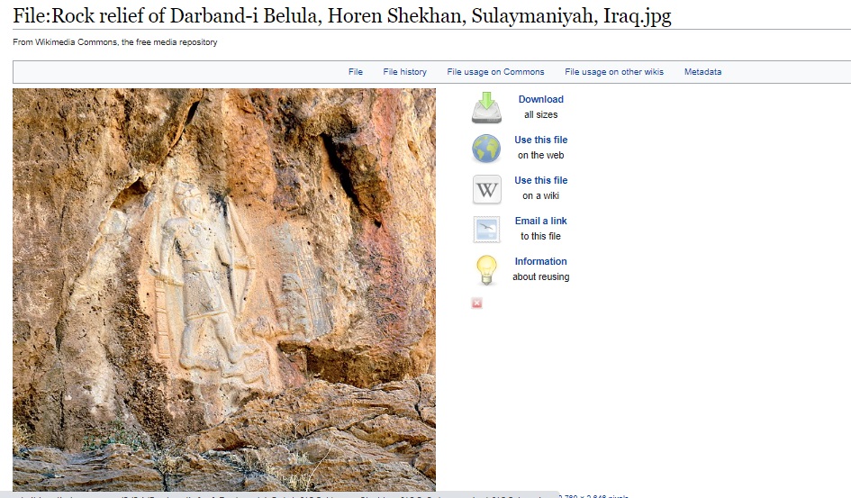 Rock engraving of a local warrior or ruler in Iraq, dating to around 2000 BC, falsely claimed to be of Lord Ram and Hanuman.