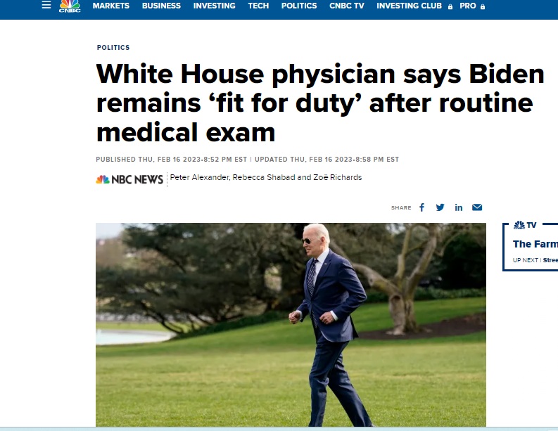 US President Joe Biden did not do 36 push-ups, 11 pull-ups and ran a mile in under 5 minutes for a fitness test. Viral post on physical test results found to be satire.