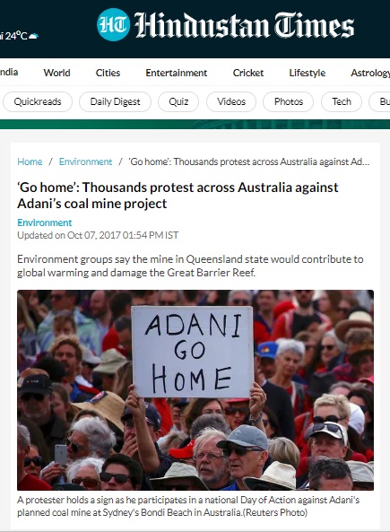 An old photo of a protest against Adani’s coal-mine project in Australia is being falsely shared as a recent stir amid the Adani stocks rout.