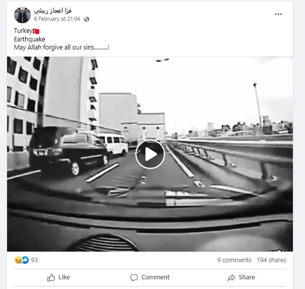 Viral Video Of Vehicles Trembling During Turkey Earthquake Is Actually From Japan