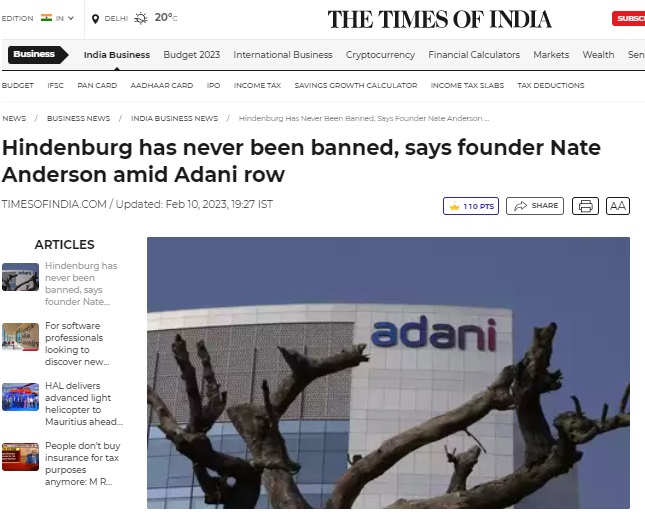 Newschecker found that Hindenburg Research is not banned in the US.