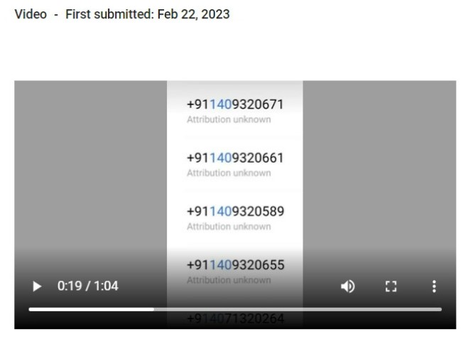 Warning Against Picking Up Calls From Numbers Starting With 140