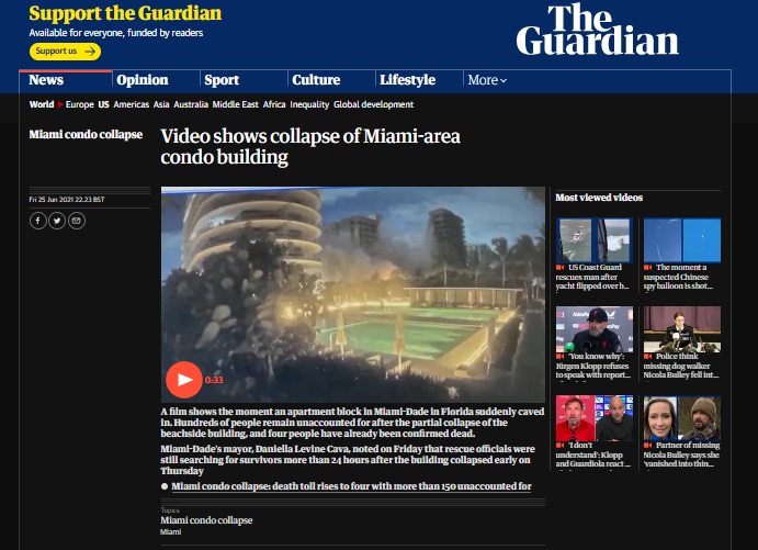 2021 video of Florida building collapse was linked to Turkey earthquake