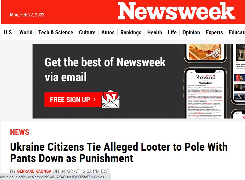 Viral video claimed to be of Ukraine military humiliating citizens for refusing to join the war was found to be a 2022 clip of ‘thieves’ being publicly humiliated.